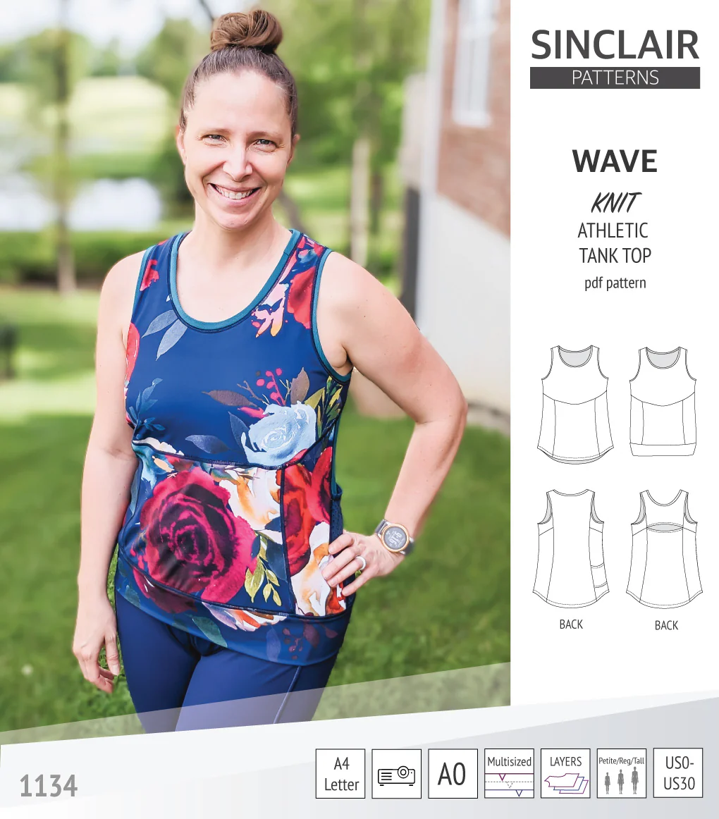 Wave athletic knit tank top with waistline shaping (PDF) - Image 5