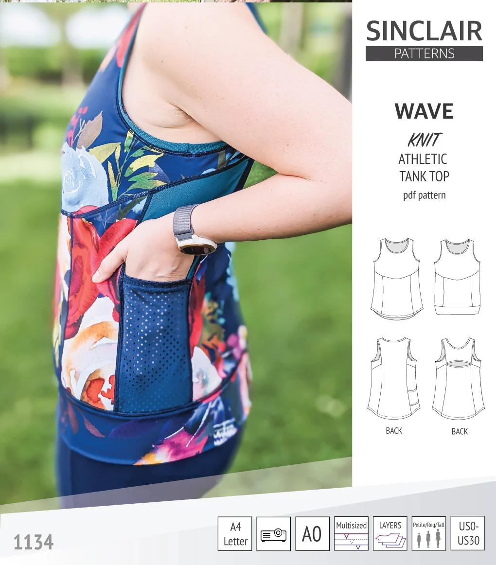 Wave athletic knit tank top with waistline shaping (PDF) - Image 6