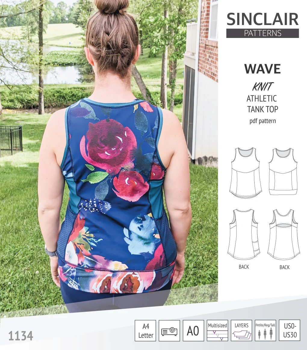 Wave athletic knit tank top with waistline shaping (PDF) - Image 7