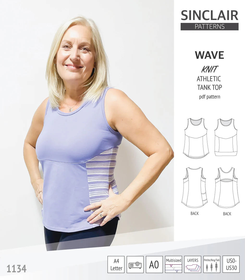 Wave athletic knit tank top with waistline shaping (PDF) - Image 8