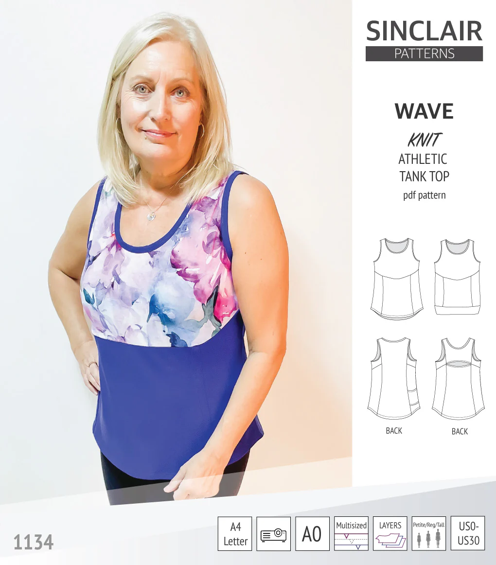 Wave athletic knit tank top with waistline shaping (PDF) - Image 9