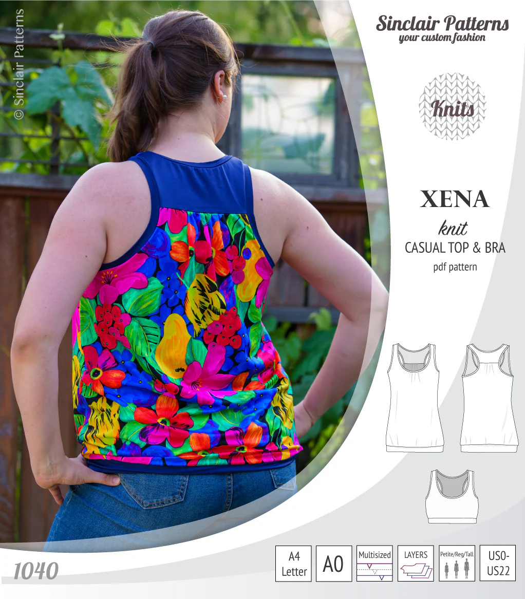 Xena casual racerback tank top with a built-in bra (PDF) - Image 10