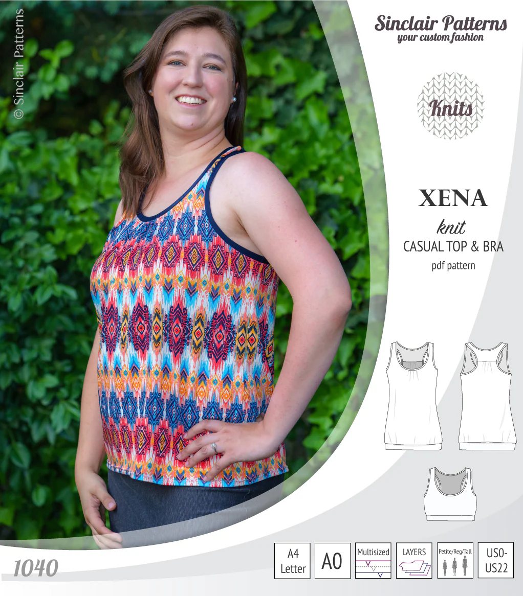 Xena casual racerback tank top with a built-in bra (PDF) - Image 11
