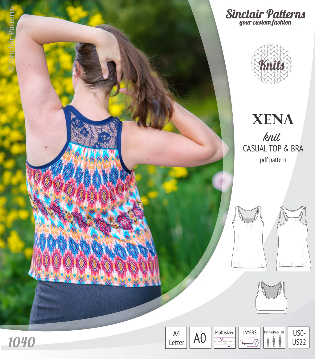 Xena casual racerback tank top with a built-in bra (PDF) - Image 12