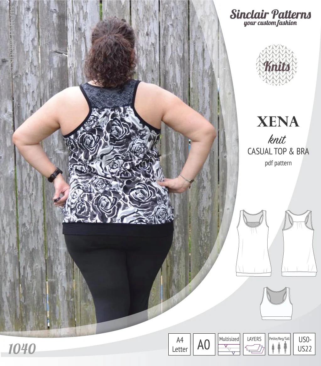 Xena casual racerback tank top with a built-in bra (PDF) - Image 13