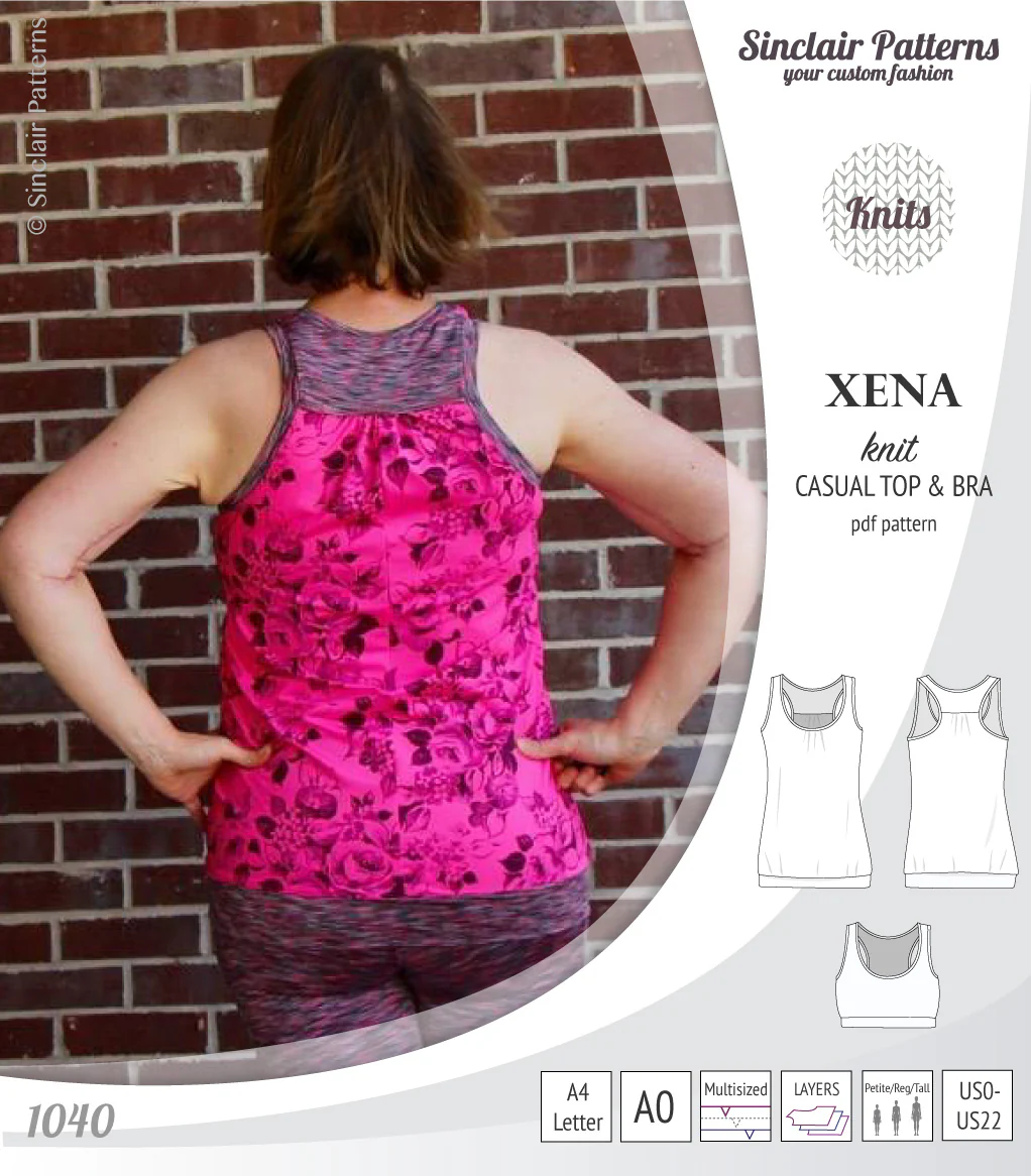 Xena casual racerback tank top with a built-in bra (PDF) - Image 14