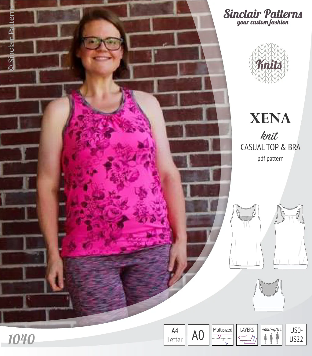 Xena casual racerback tank top with a built-in bra (PDF) - Image 15