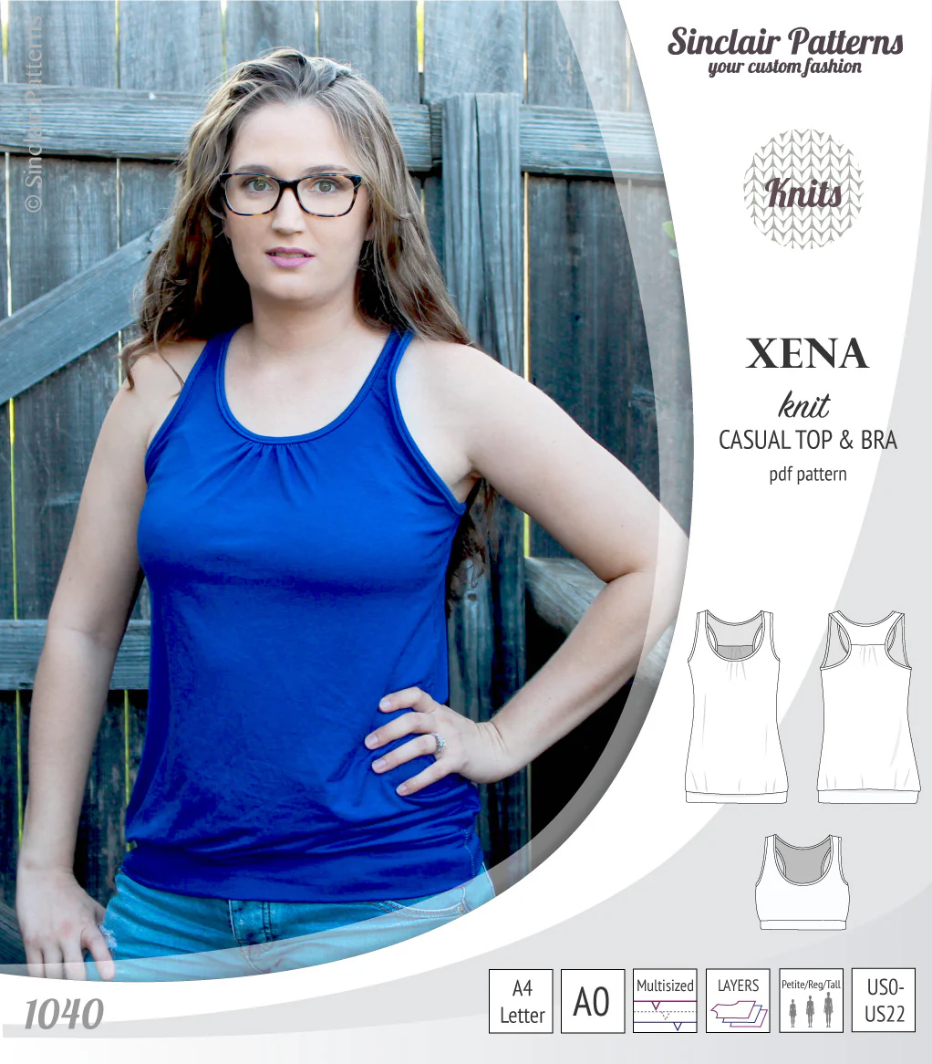 Xena casual racerback tank top with a built-in bra (PDF) - Image 16