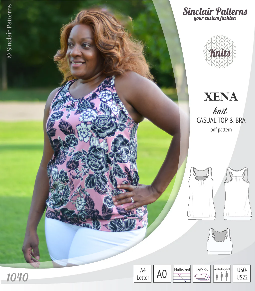 Xena casual racerback tank top with a built-in bra (PDF) - Image 17