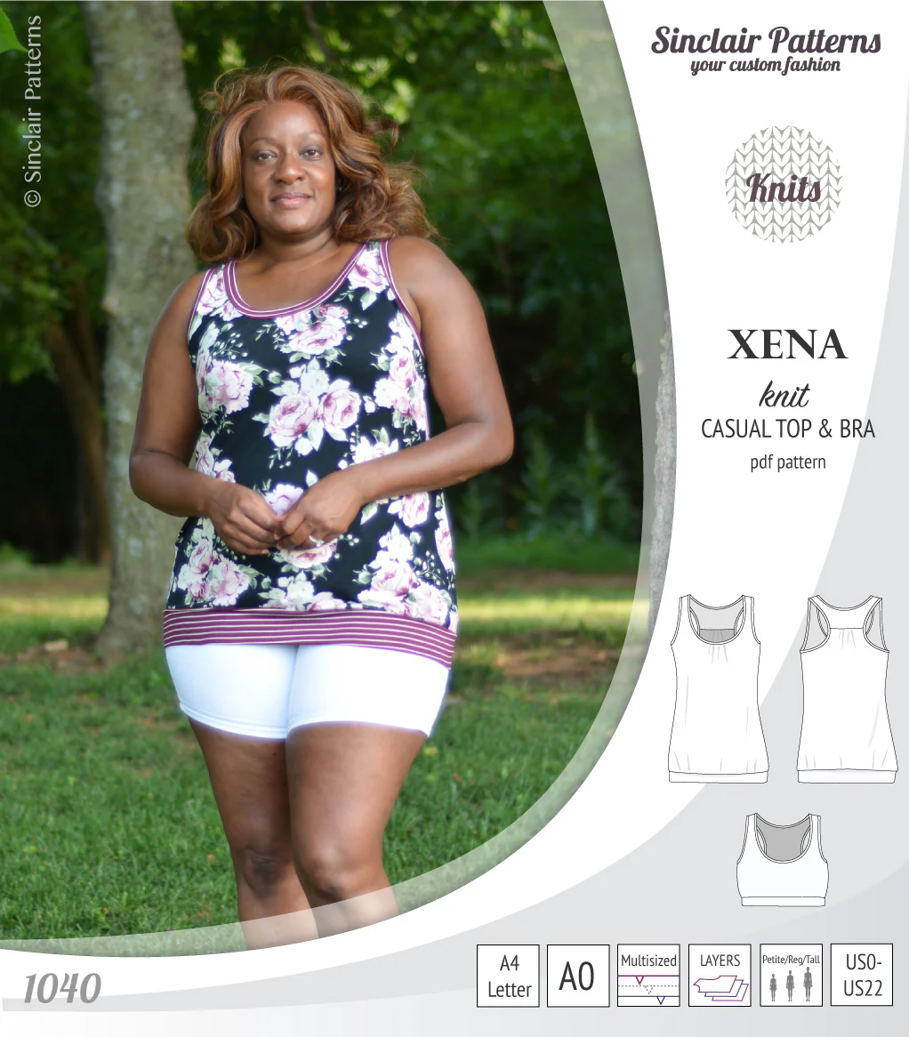 Xena casual racerback tank top with a built-in bra (PDF) - Image 18