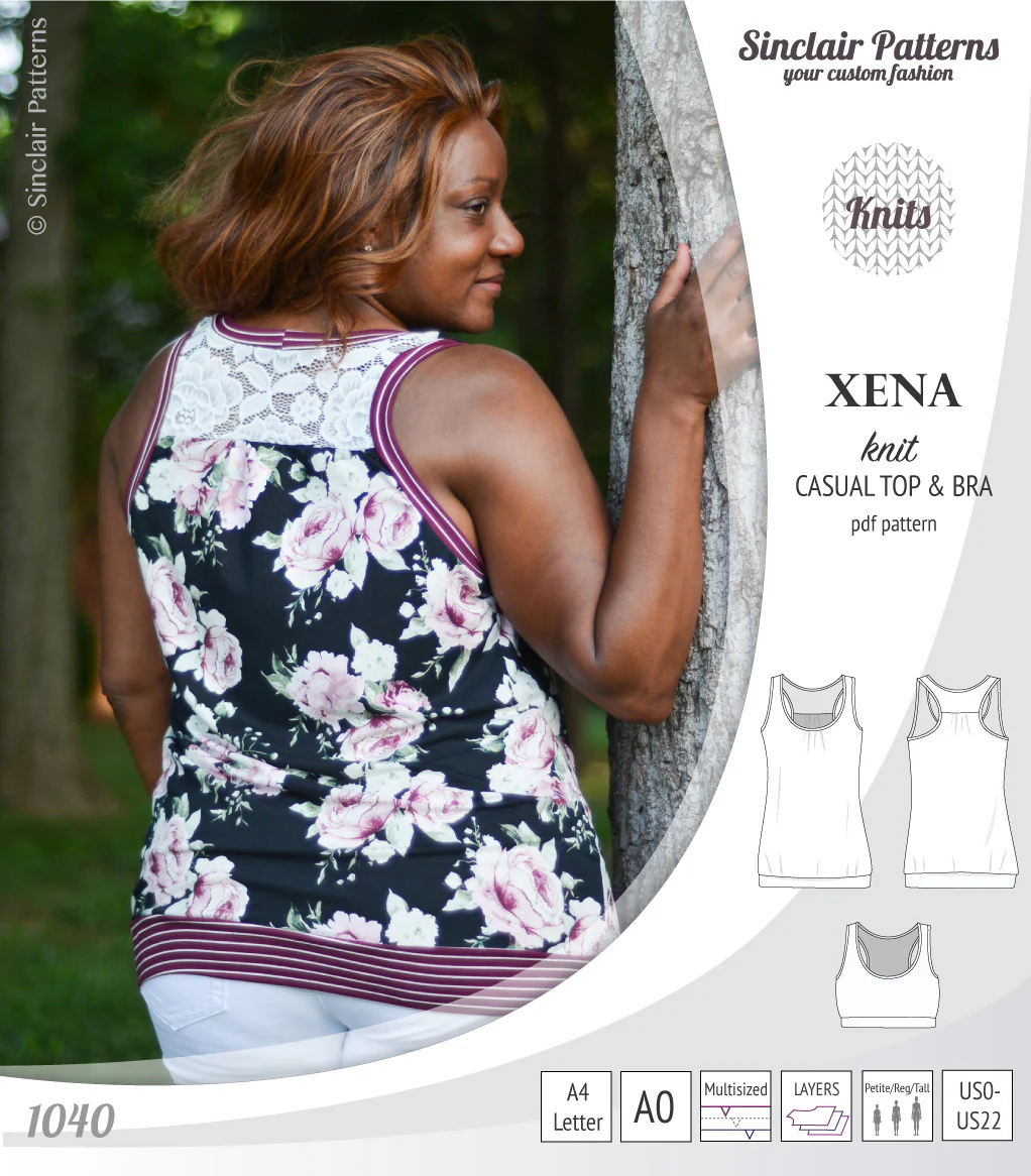Xena casual racerback tank top with a built-in bra (PDF) - Image 19