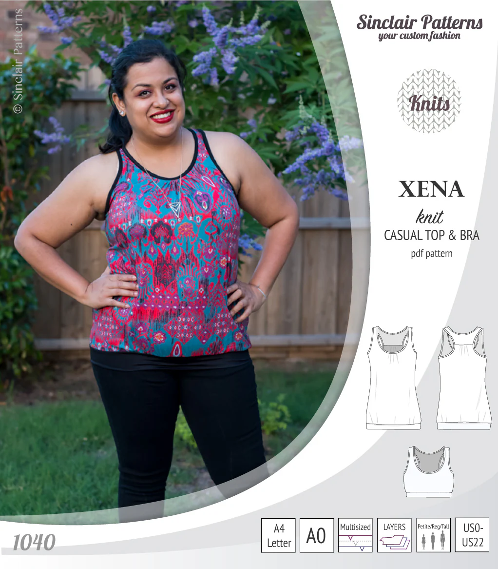 Xena casual racerback tank top with a built-in bra (PDF) - Image 20