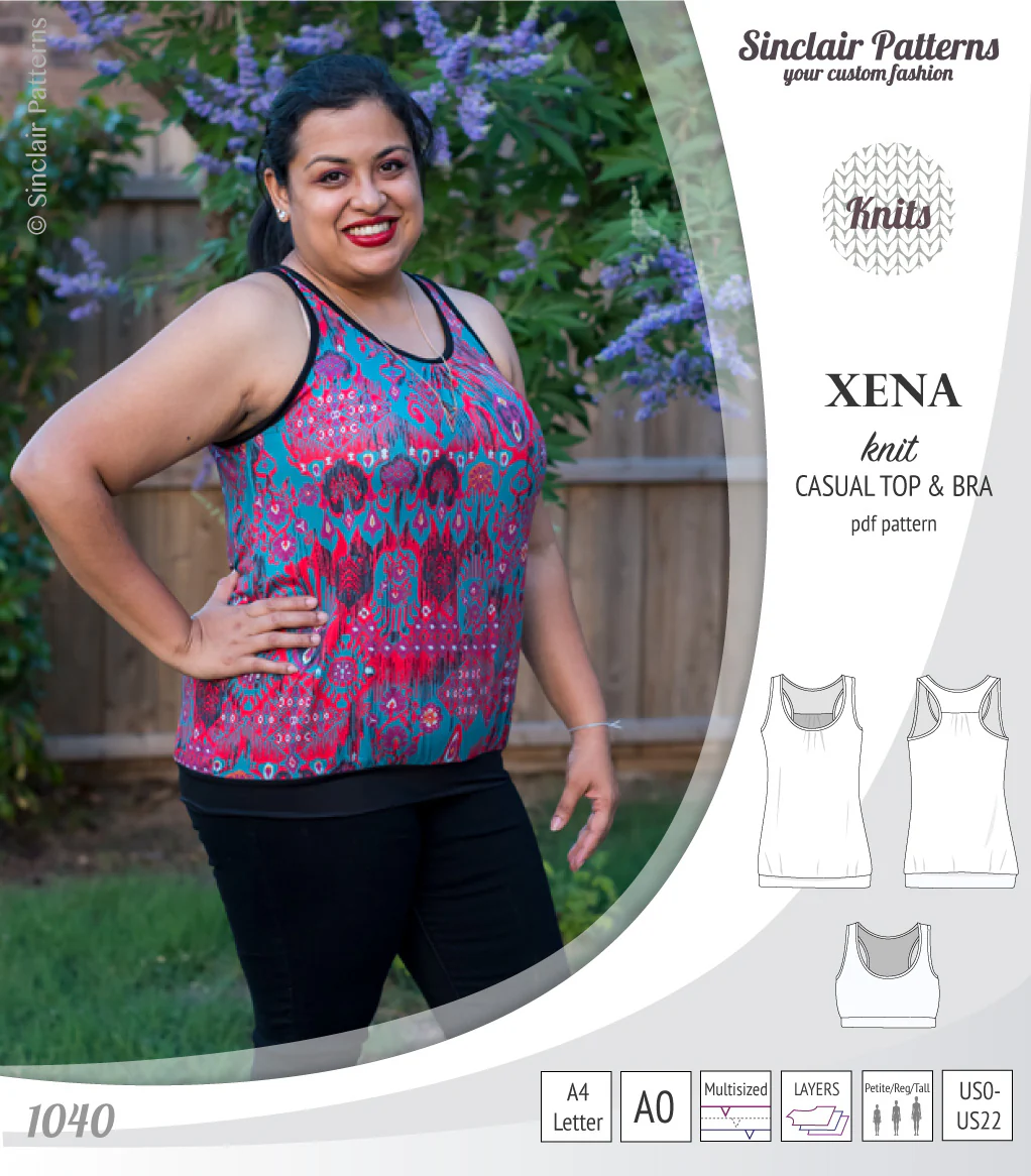 Xena casual racerback tank top with a built-in bra (PDF) - Image 21