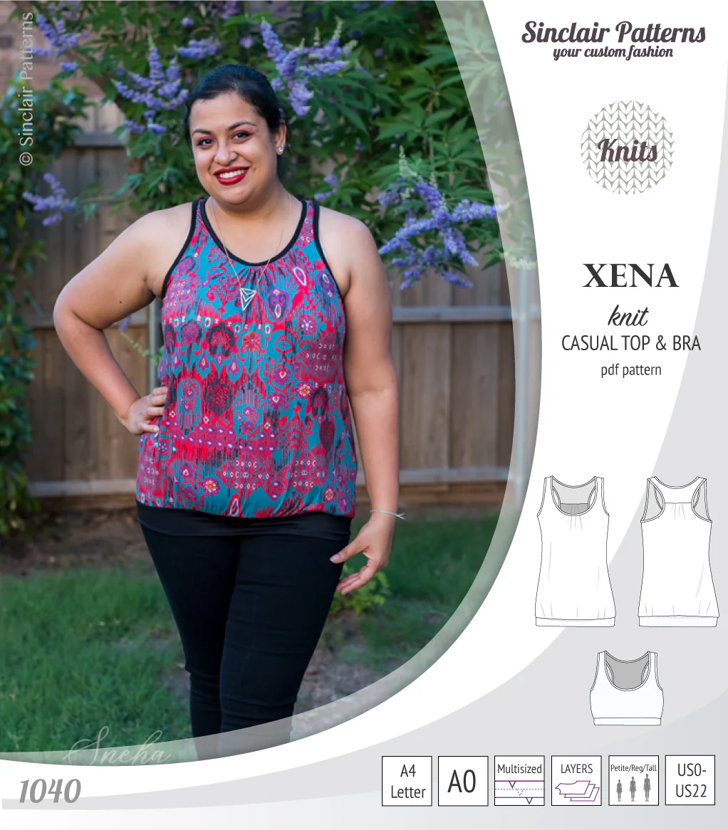 Xena casual racerback tank top with a built-in bra (PDF) - Image 22