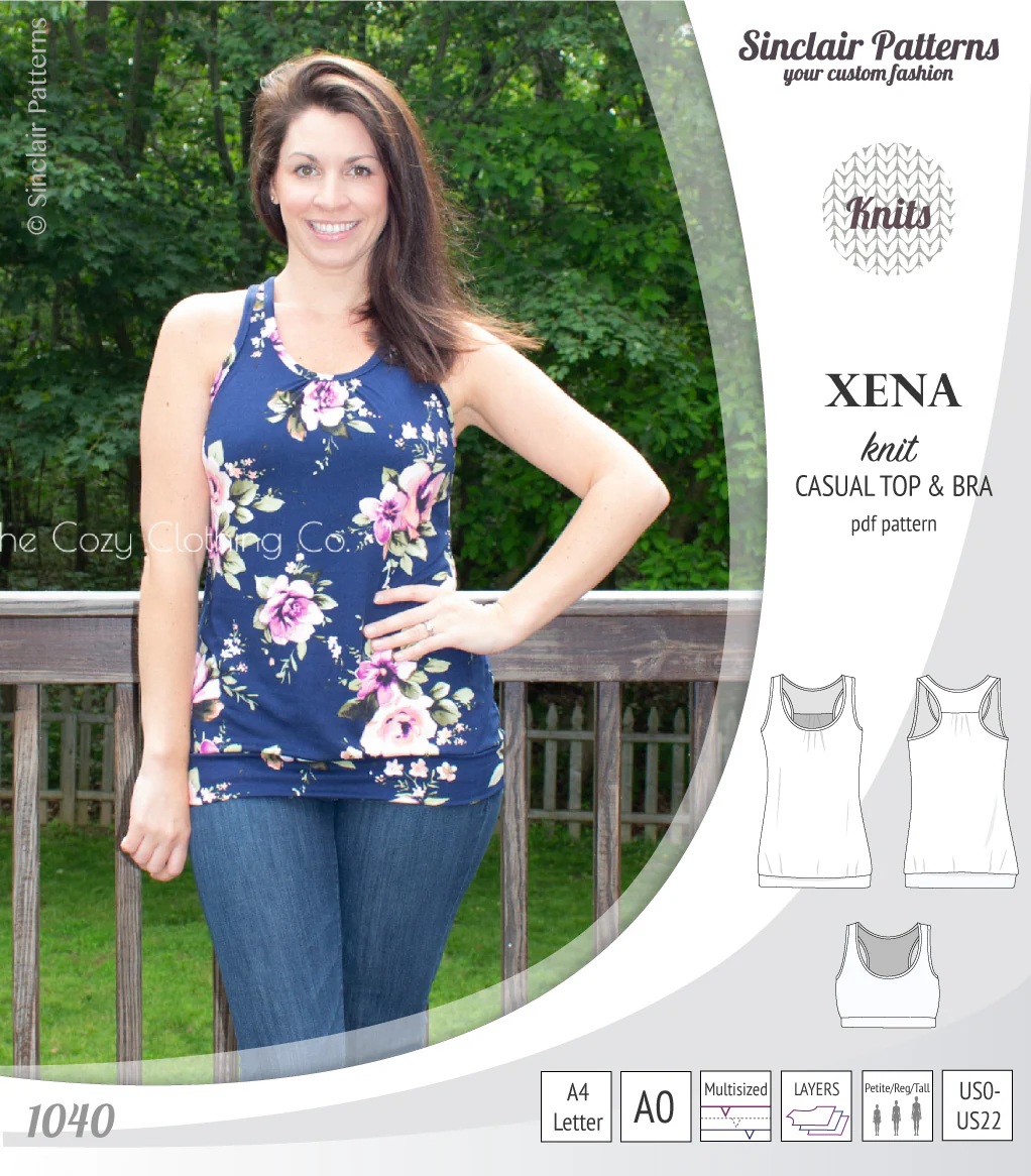 Xena casual racerback tank top with a built-in bra (PDF) - Image 23
