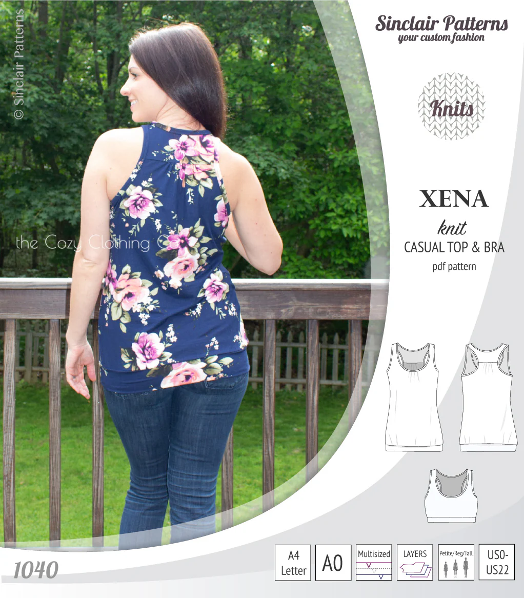 Xena casual racerback tank top with a built-in bra (PDF) - Image 24