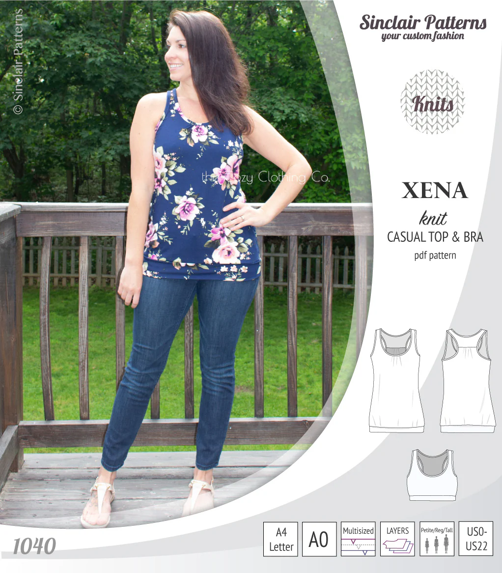 Xena casual racerback tank top with a built-in bra (PDF) - Image 25