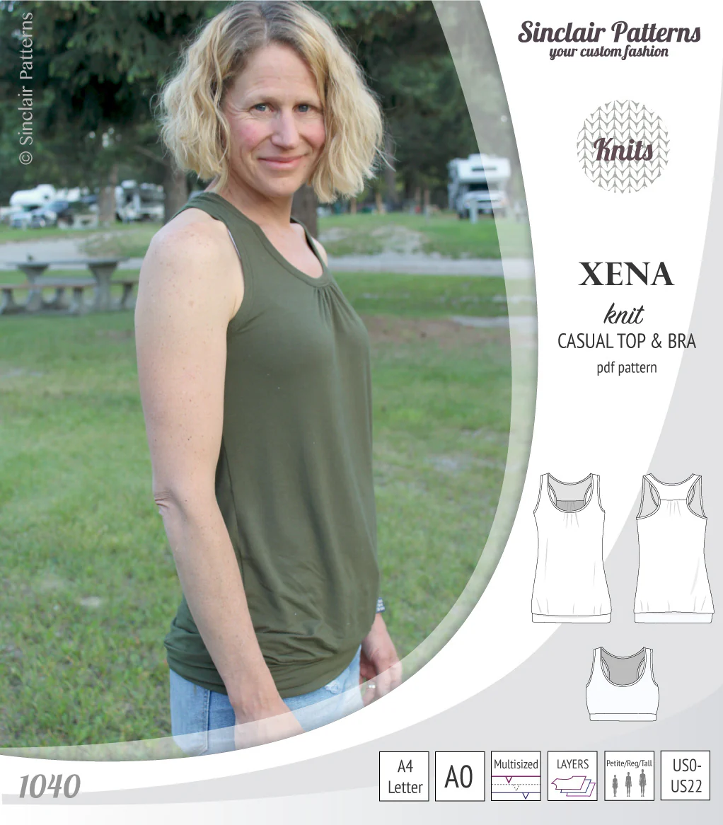 Xena casual racerback tank top with a built-in bra (PDF) - Image 26