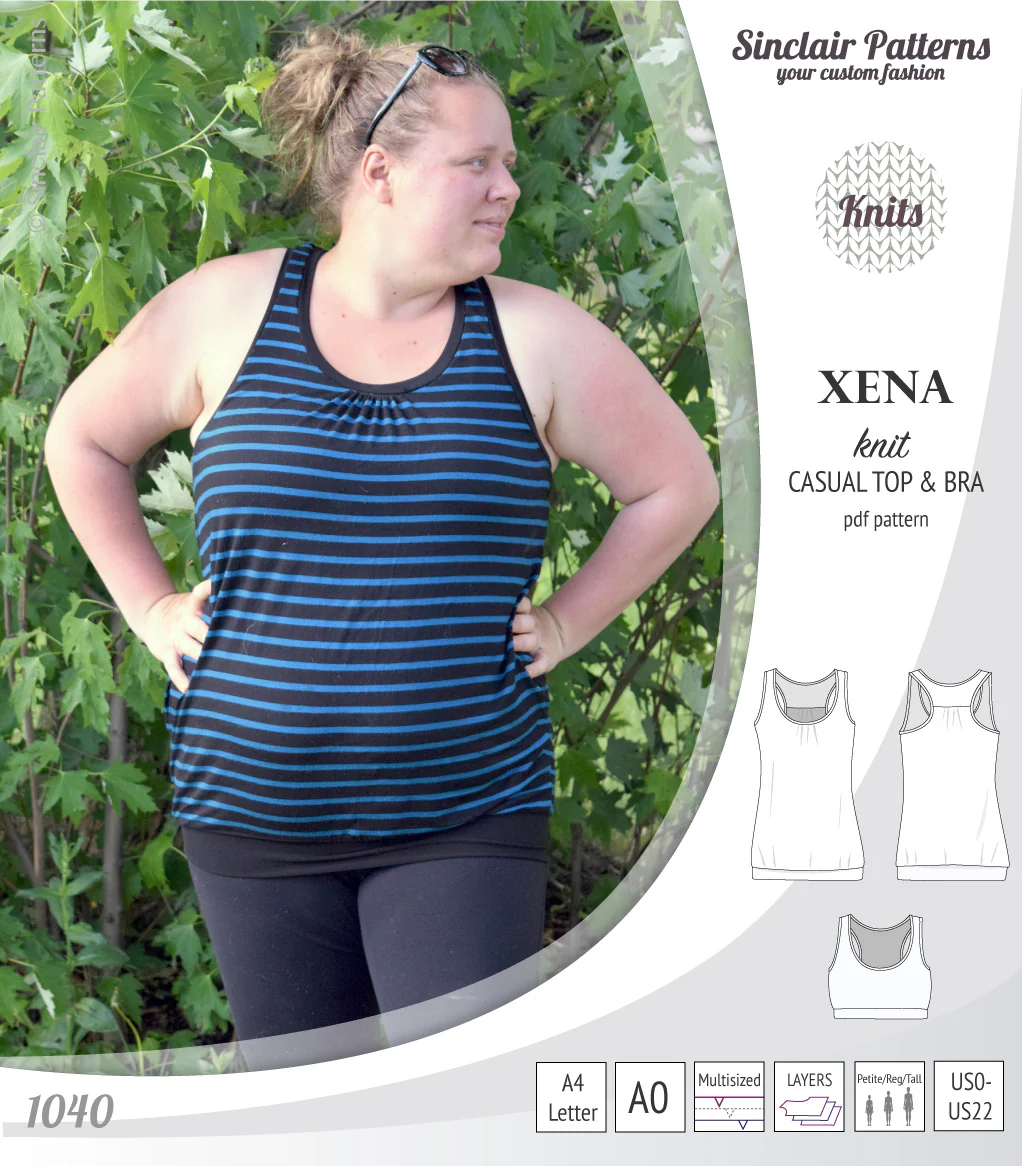 Xena casual racerback tank top with a built-in bra (PDF) - Image 27
