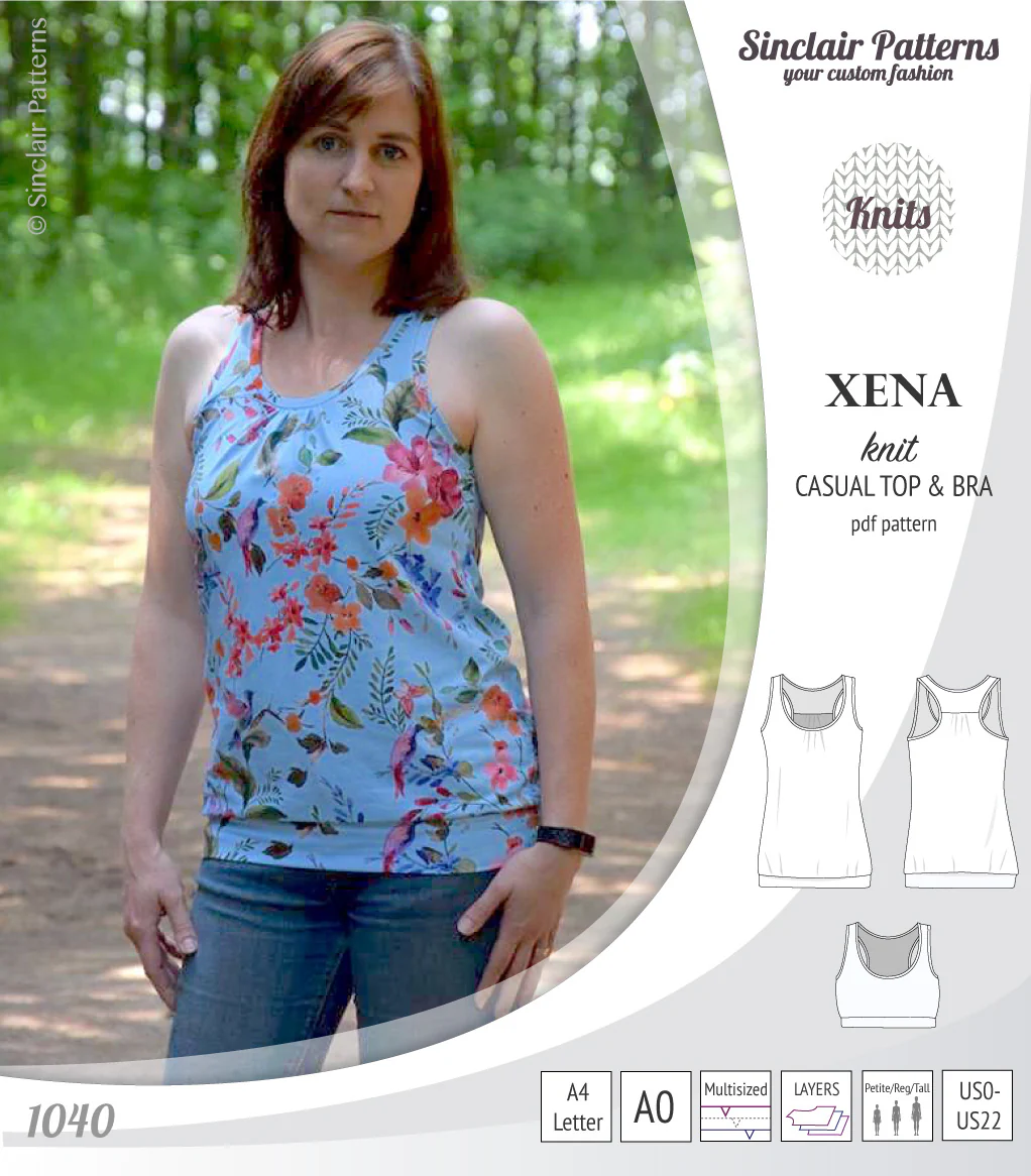 Xena casual racerback tank top with a built-in bra (PDF) - Image 28