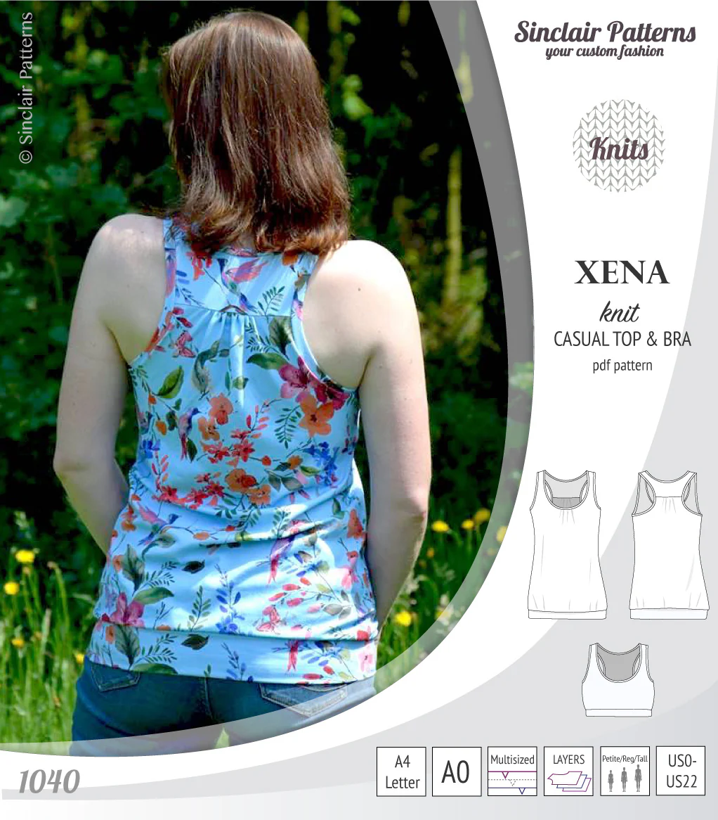 Xena casual racerback tank top with a built-in bra (PDF) - Image 29