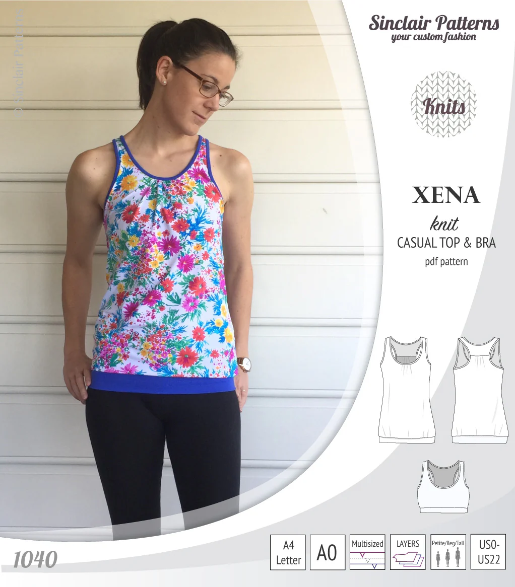 Xena casual racerback tank top with a built-in bra (PDF) - Image 30