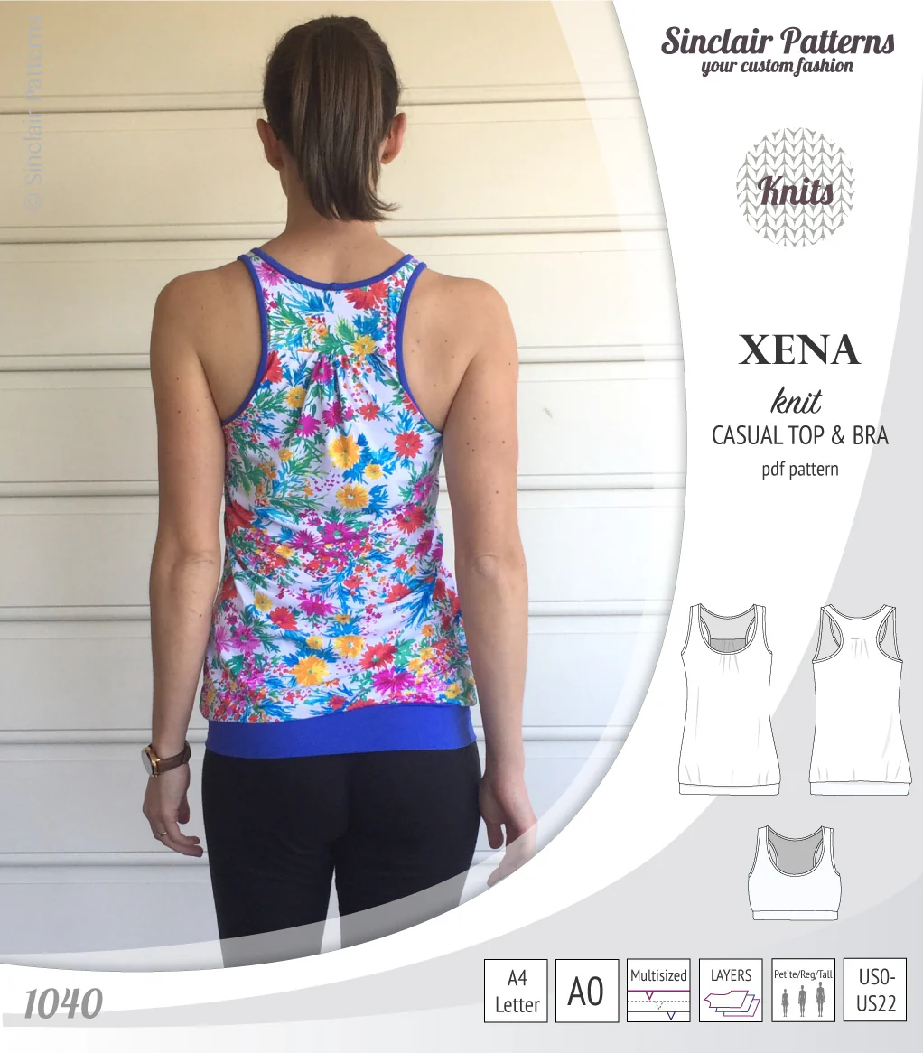 Xena casual racerback tank top with a built-in bra (PDF) - Image 31