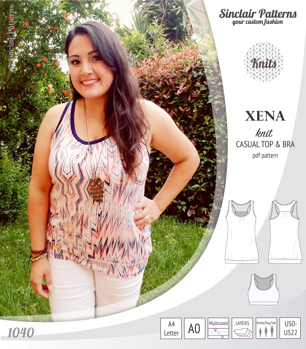 Xena casual racerback tank top with a built-in bra (PDF) - Image 32
