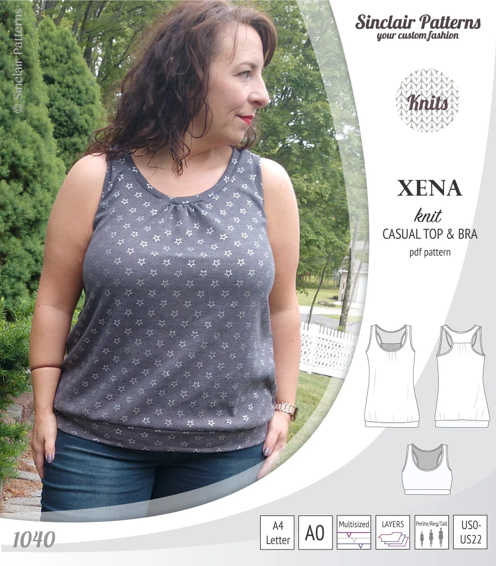 Xena casual racerback tank top with a built-in bra (PDF) - Image 33