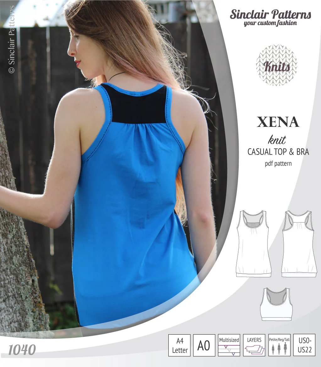 Xena casual racerback tank top with a built-in bra (PDF) - Image 34