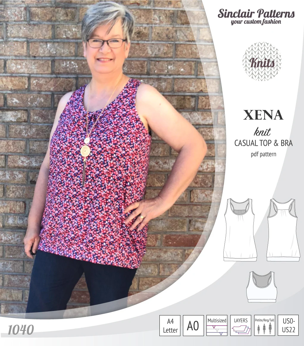 Xena casual racerback tank top with a built-in bra (PDF) - Image 35