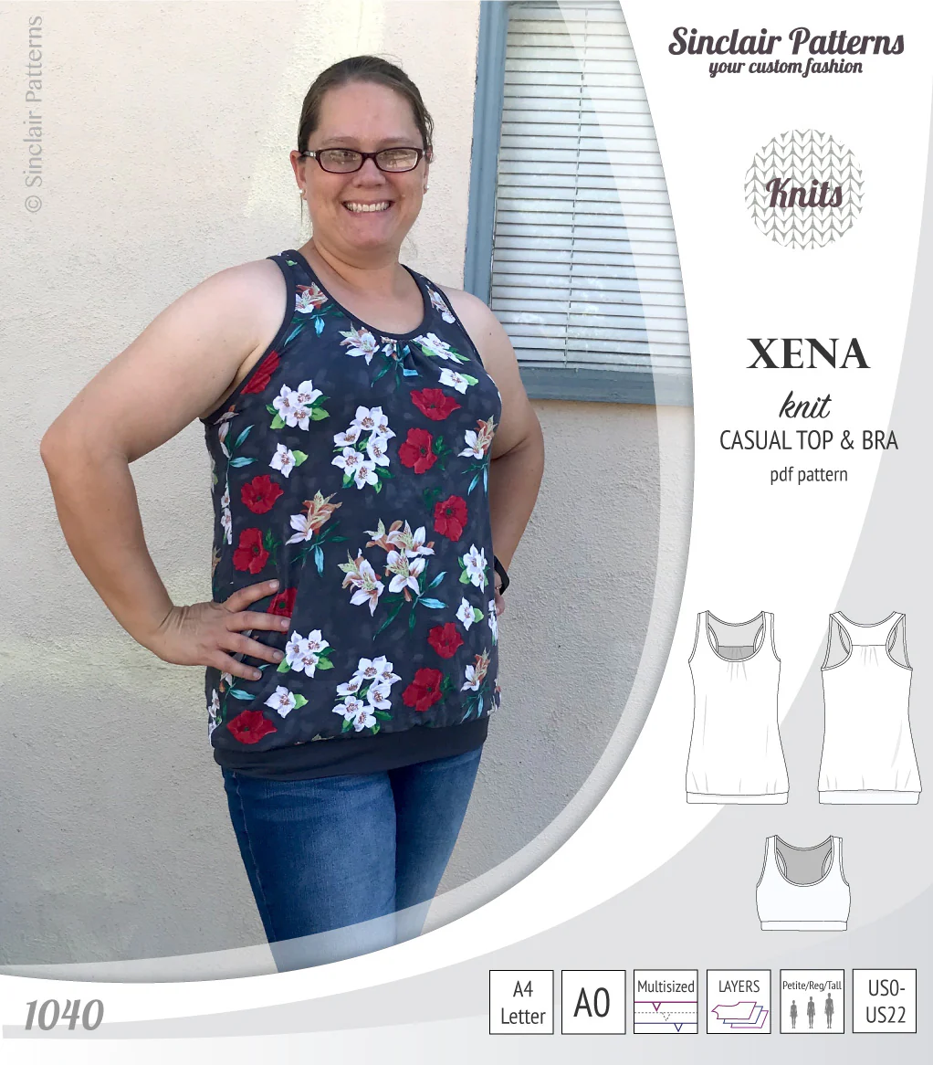 Xena casual racerback tank top with a built-in bra (PDF) - Image 36