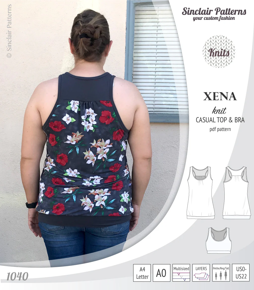 Xena casual racerback tank top with a built-in bra (PDF) - Image 37