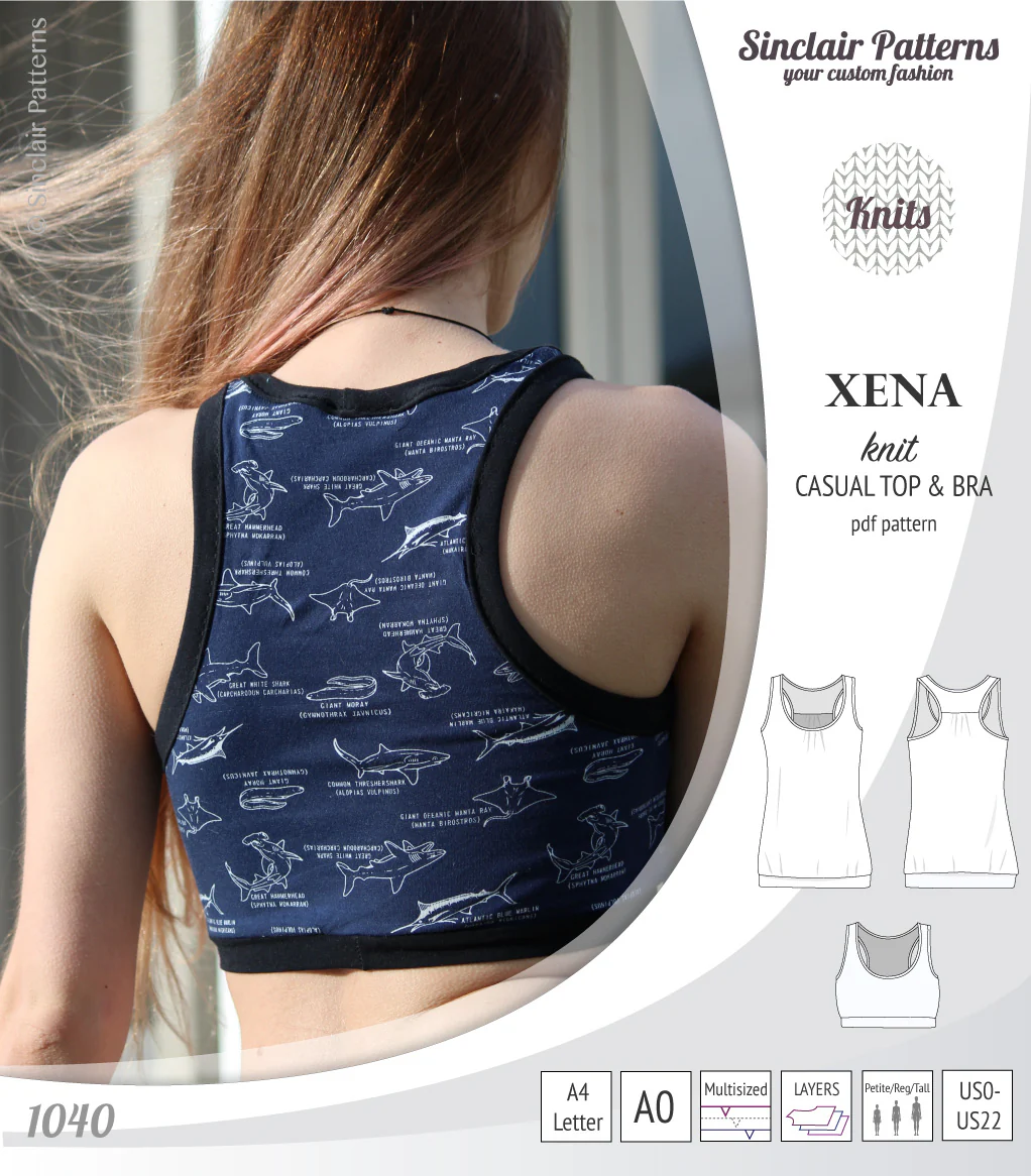 Xena casual racerback tank top with a built-in bra (PDF) - Image 38