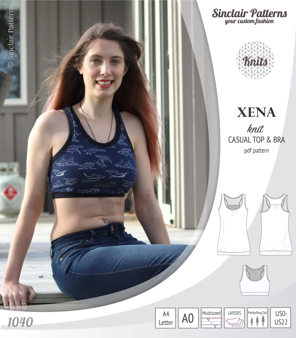 Xena casual racerback tank top with a built-in bra (PDF) - Image 39