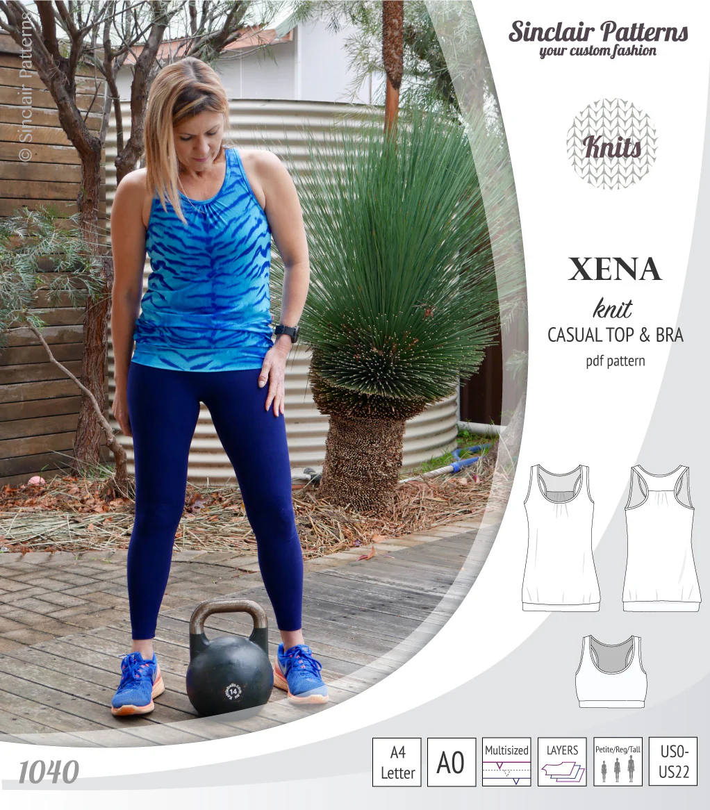 Xena casual racerback tank top with a built-in bra (PDF) - Image 4