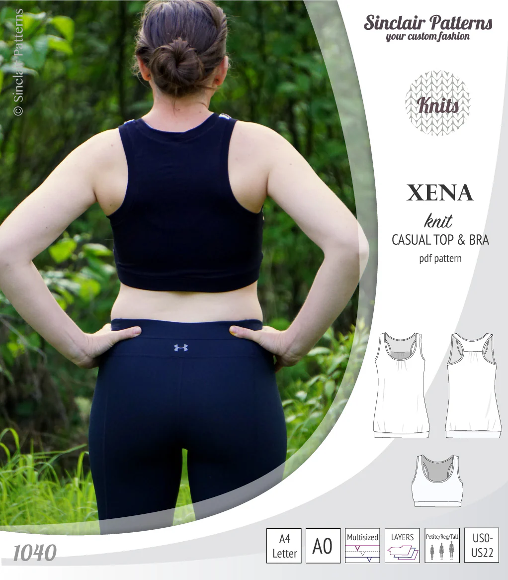 Xena casual racerback tank top with a built-in bra (PDF) - Image 40