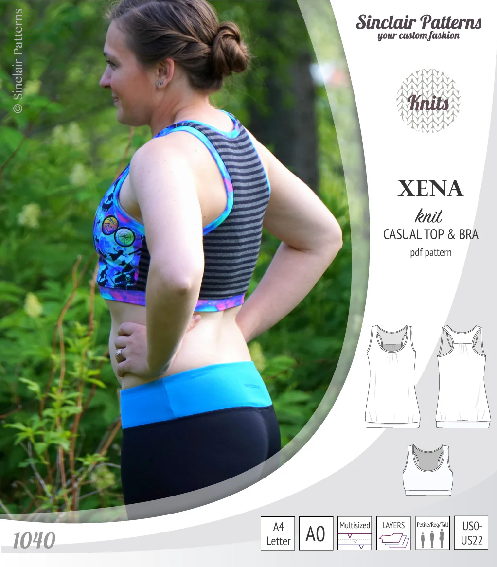 Xena casual racerback tank top with a built-in bra (PDF) - Image 41