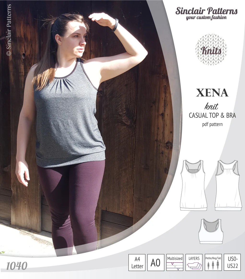 Xena casual racerback tank top with a built-in bra (PDF) - Image 42