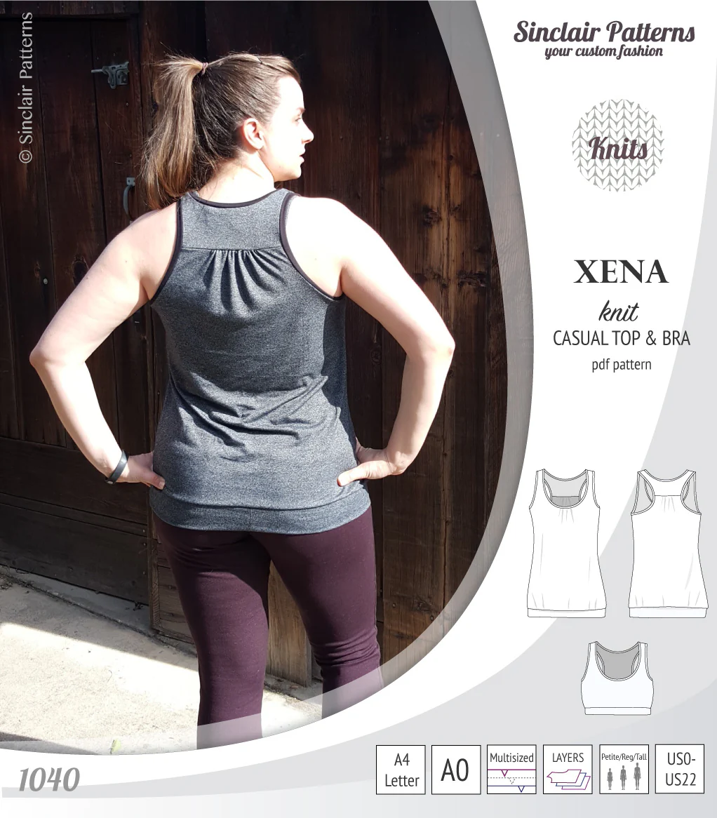 Xena casual racerback tank top with a built-in bra (PDF) - Image 43