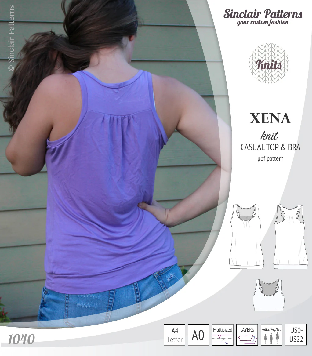Xena casual racerback tank top with a built-in bra (PDF) - Image 44