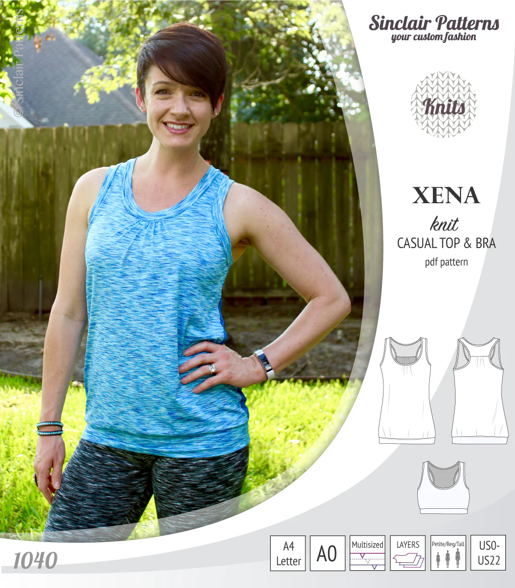 Xena casual racerback tank top with a built-in bra (PDF) - Image 45