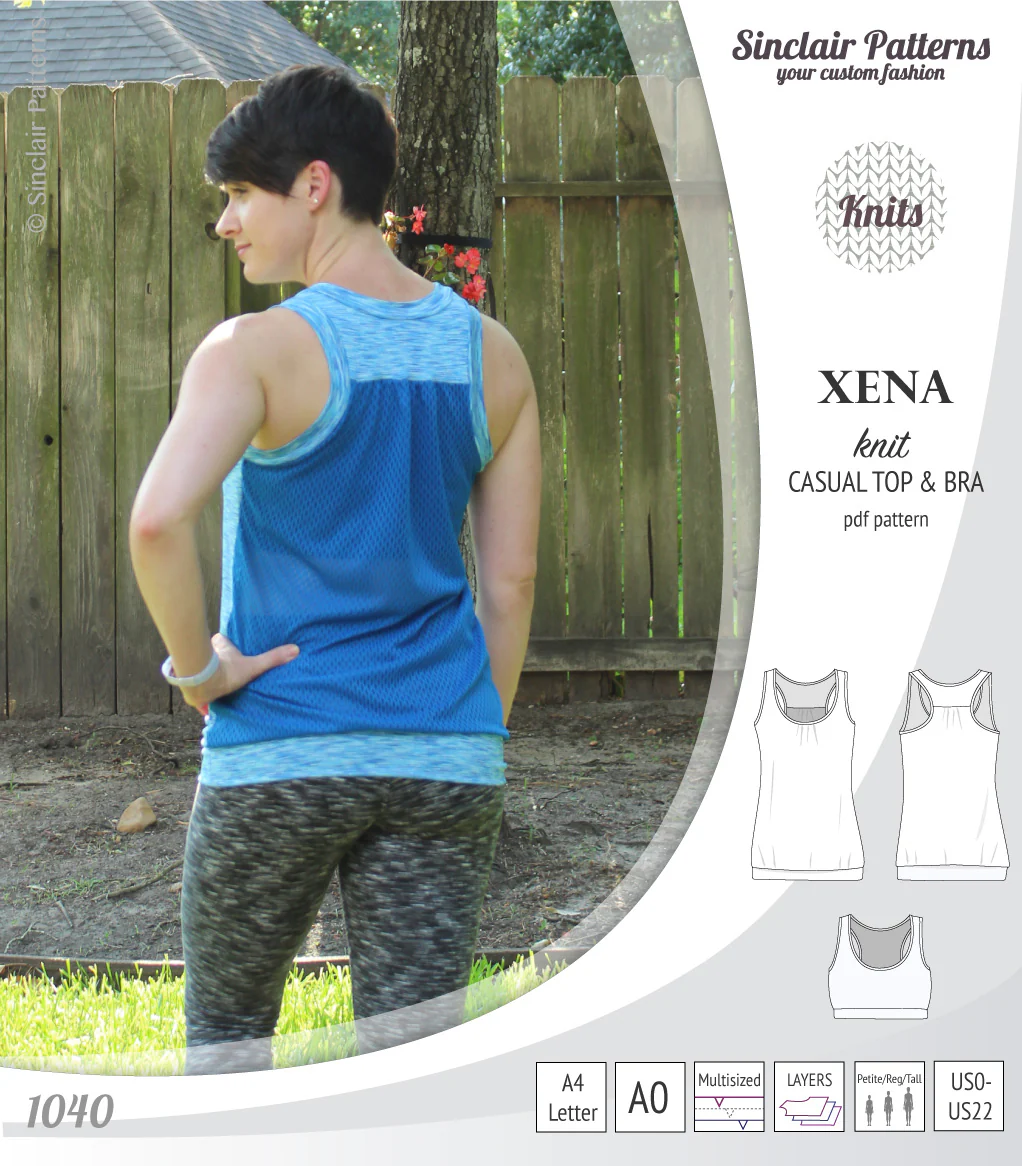 Xena casual racerback tank top with a built-in bra (PDF) - Image 46