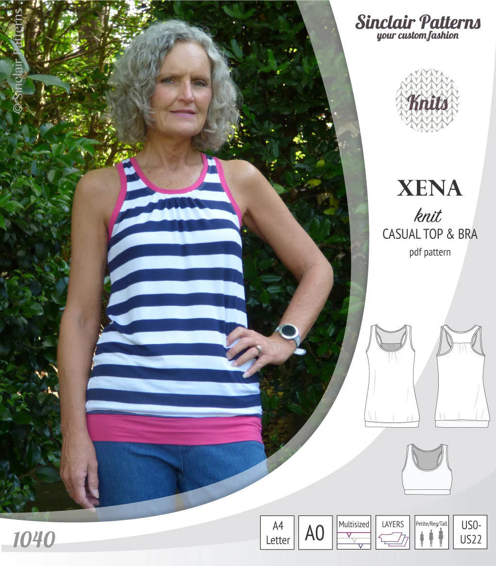 Xena casual racerback tank top with a built-in bra (PDF) - Image 47