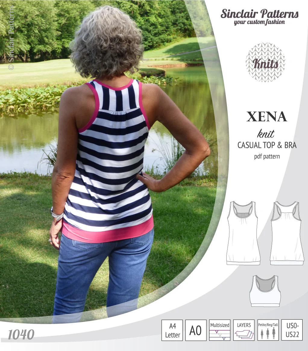 Xena casual racerback tank top with a built-in bra (PDF) - Image 48