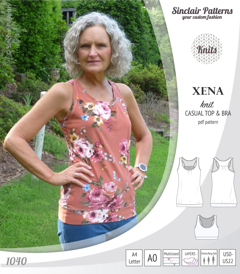 Xena casual racerback tank top with a built-in bra (PDF) - Image 49