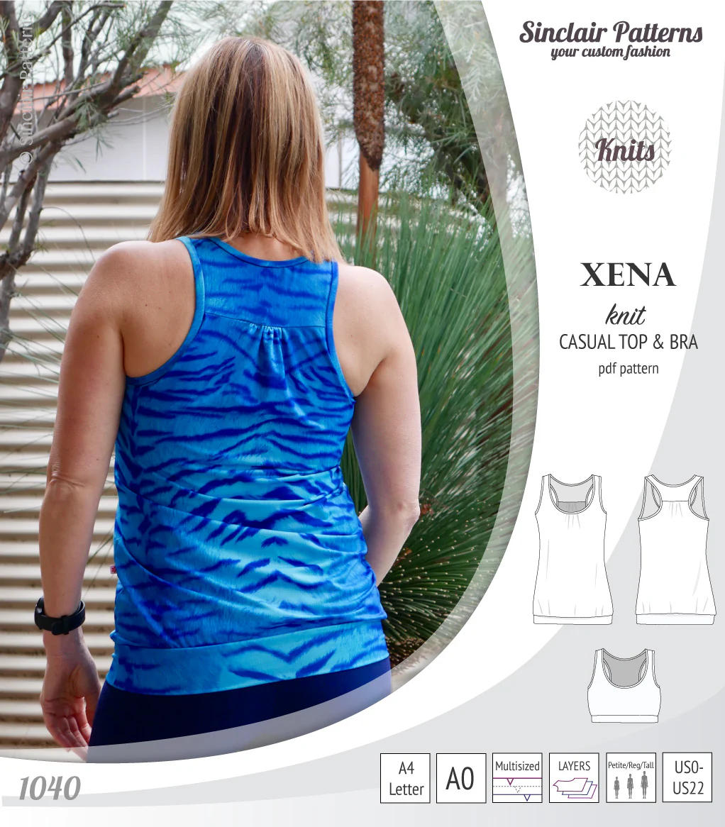 Xena casual racerback tank top with a built-in bra (PDF) - Image 5