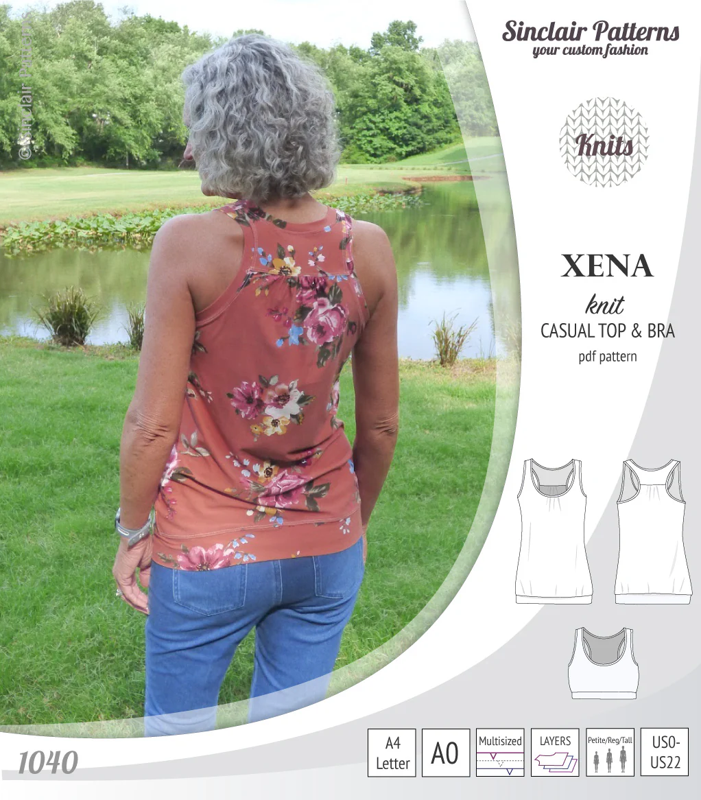 Xena casual racerback tank top with a built-in bra (PDF) - Image 50
