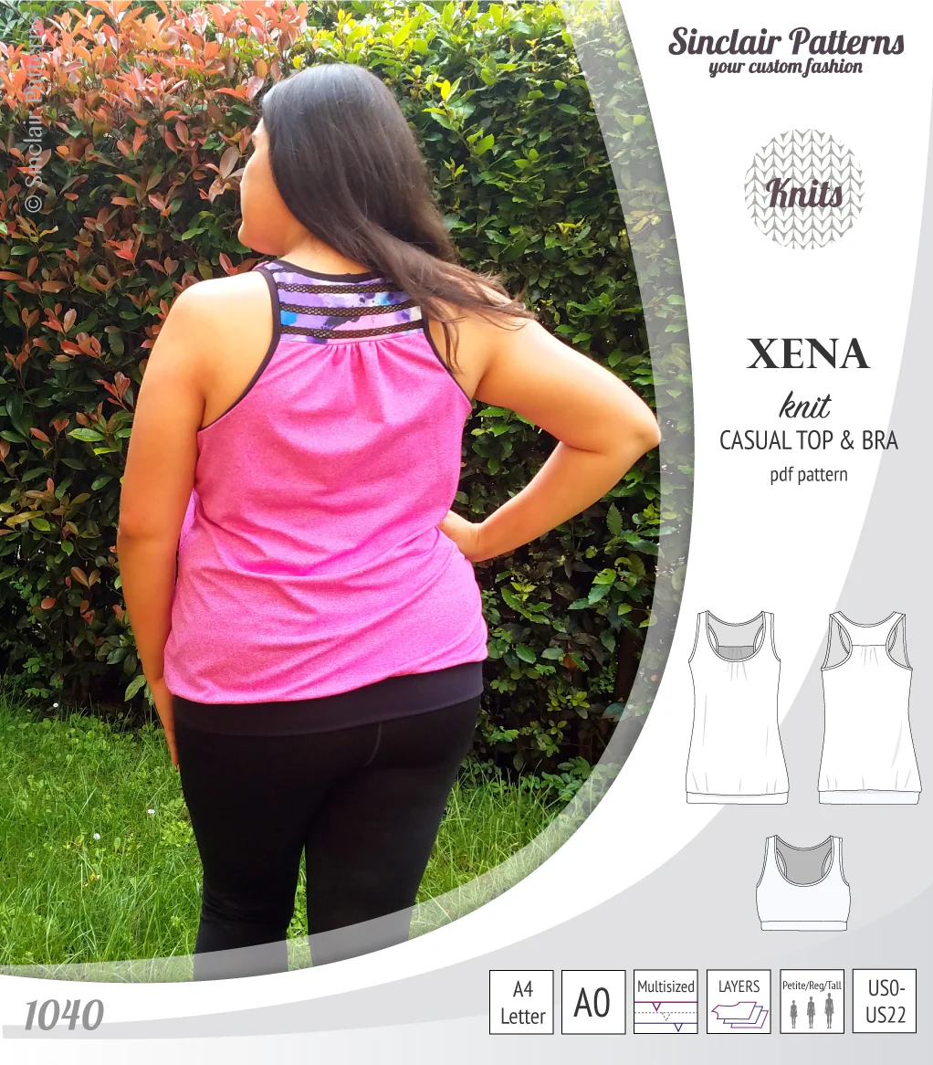 Xena casual racerback tank top with a built-in bra (PDF) - Image 51