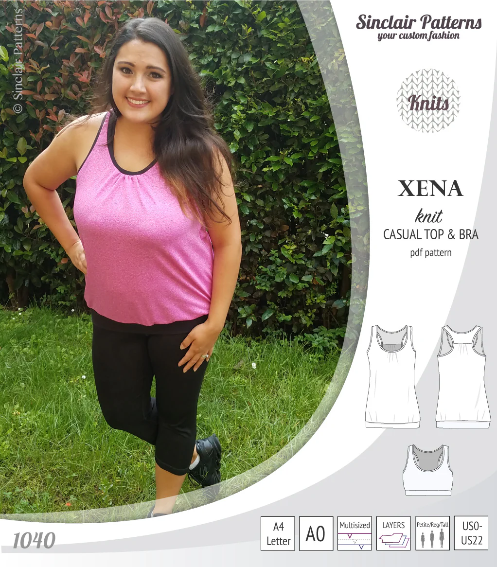 Xena casual racerback tank top with a built-in bra (PDF) - Image 52